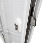 Porta Lambril de Giro Alumínio Branco com Fechadura com Puxador 2,15x0,98m Lado Esquerdo Linha Sociale 3A Alumínio