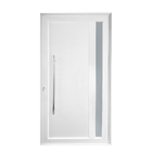 Porta com Visor de Giro Alumínio Branco com Fechadura com Puxador 2,15x1,20m Lado Direito Linha Sociale 3A Alumínio