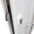 Porta Lambril de Giro Alumínio Branco com Fechadura com Puxador 2,15x1,20m Lado Direito Linha Sociale 3A Alumínio