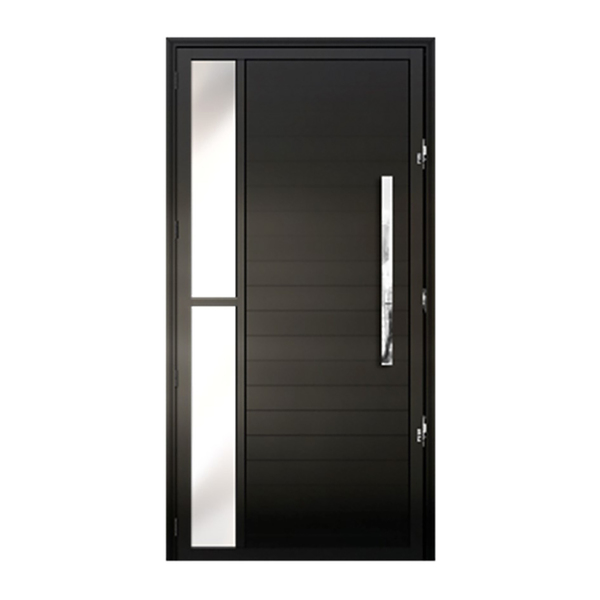 Porta Lambril de Giro 1 Folha com Visor Alumínio Pintado Preto Lado Esquerdo 2,10x1,00m Linha Palace Líder