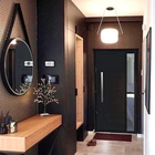 Porta Lambril de Giro 1 Folha com Visor Alumínio Pintado Preto Lado Esquerdo 2,10x1,00m Linha Palace Líder