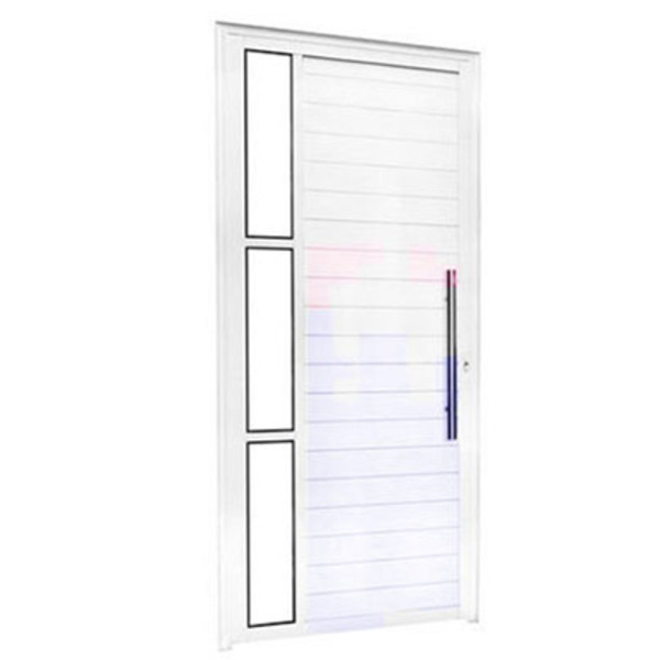 Porta Lambril Vision Aluminio Branco C/ Puxador 2.10x0.90 Lad