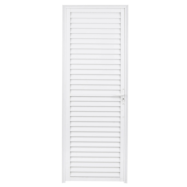 Porta Laminada de Giro Alumínio Branco 2,10x0,60m Lado Esquerdo Linha Home 3A Alumínio
