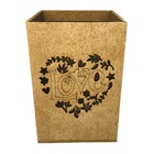 Porta Lápis Em Mdf Com Recorte De Coração 2 Cru 8x8x10cm - De