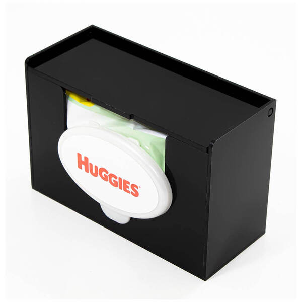 Porta Lenços Toalha Umedecidas Largo Com Tampa Acrílico Preto