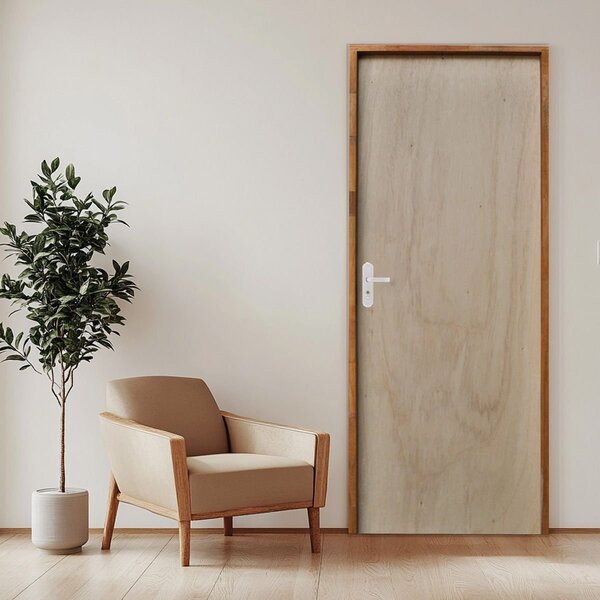 Porta Lisa Mescla 210x60 Batente 09 Cm Fechadura Alavanca Lado