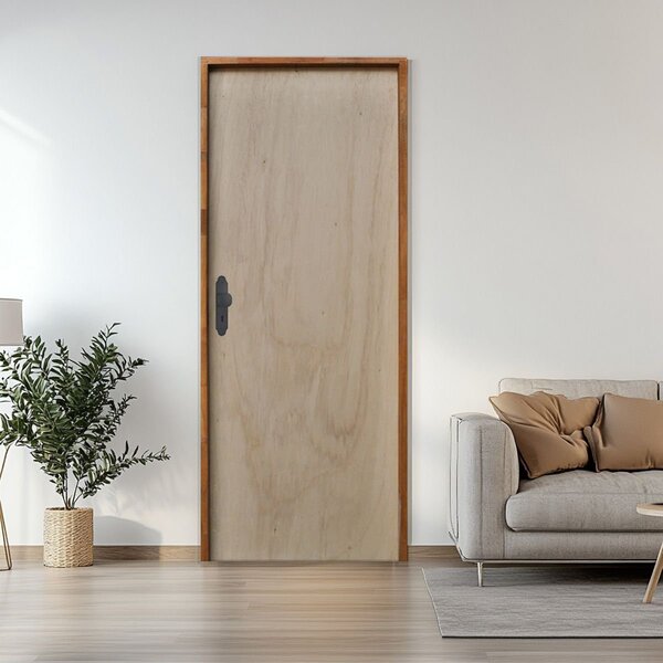 Porta Lisa Mescla 210x70 Batente 11 Cm Fechadura Interna Roda