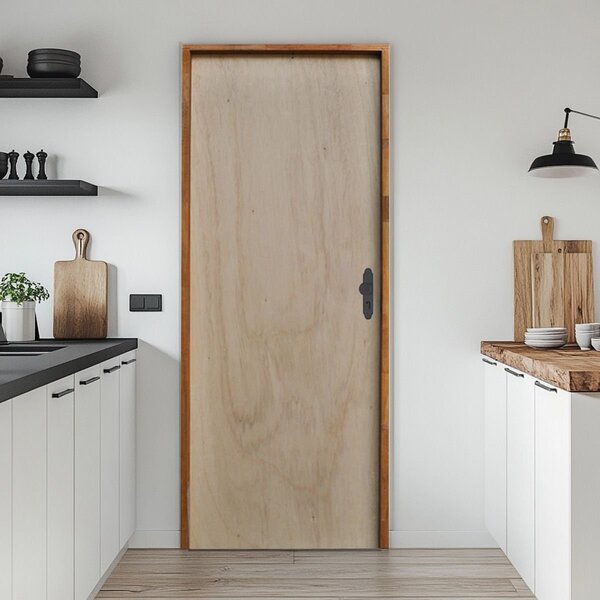 Porta Lisa Mescla 210x80 Batente 11 Cm Fechadura Externa Roda