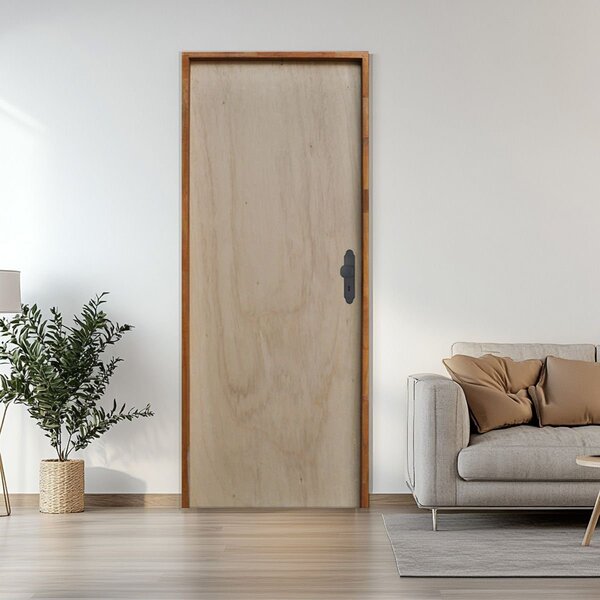 Porta Lisa Mescla 210x80 Batente 11 Cm Fechadura Interna Roda