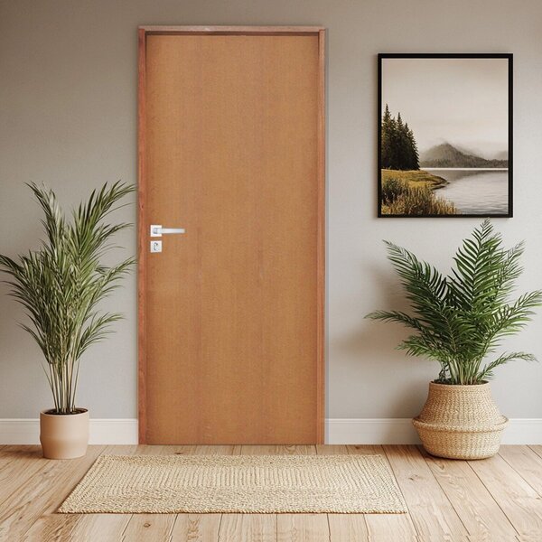 Porta Lisa Padrão Batente Ecológico 09 Fechadura 803/23 Inox 72 X