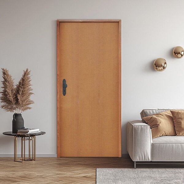 Porta Lisa Padrão Imbuia Batente Ecolológico 09 Fechadura 813