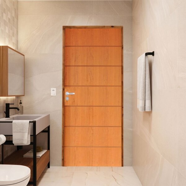 Porta Lisa Padrão Imbuia Belíssima 2 Batente Ecológico 11 Fec