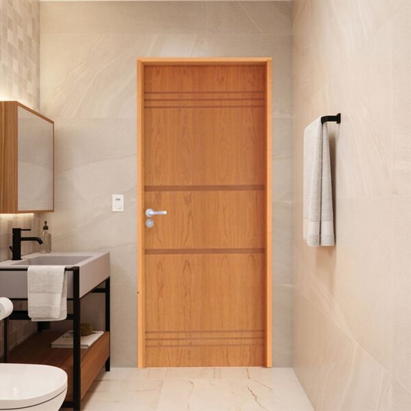 Porta Lisa Padrão Imbuia Belíssima 7 Batente Ecológico 11 Fec