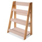 Porta Livros De Chão 85cm X 24 Cm X58 Cm Rosa/amêndoa