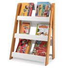 Porta Livros De Chão 85cm X 24 Cm X 58 Cm Branco/amêndoa