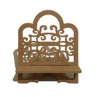 Porta Livros Mdf 6mm Cru Ornamento Vazado Apoio Com Suporte