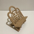 Porta Livros Mdf 6mm Cru Ornamento Vazado Apoio Com Suporte