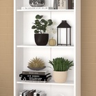 Porta Livros Sala De Estar Branco Com 4 Prateleiras