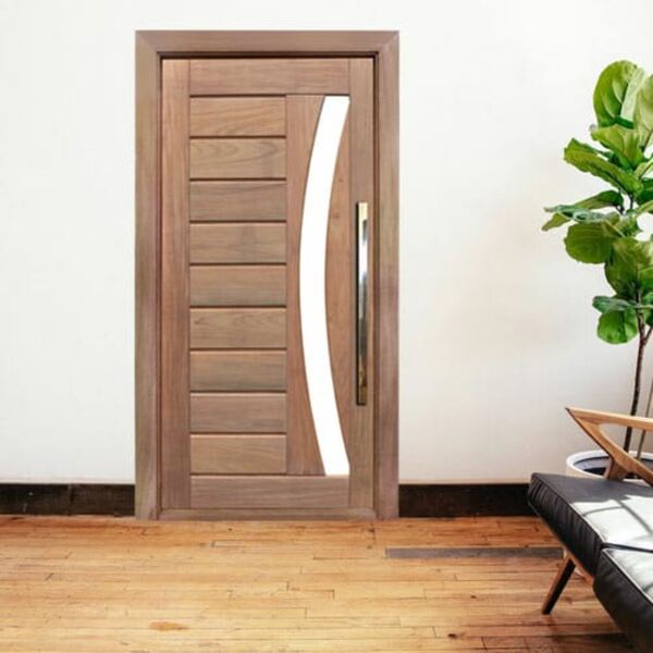 Porta Madeira Maciça Jequitibá Modelo Com Arco 210x100cm