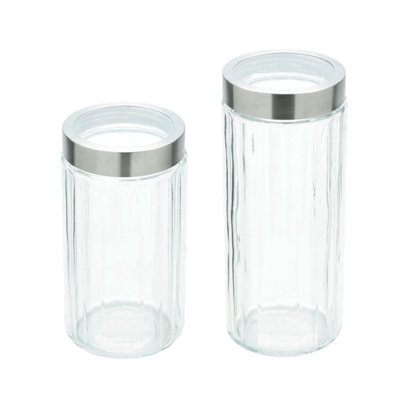 Porta Mantimento + Porta Mantimento De Vidro C/tampa De Aço I