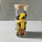 Porta mantimento de Vidro Hermético Com Tampa De Bambu 1,2l