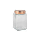 Porta Mantimento Quadrado Em Vidro Transparente Com Tampa De