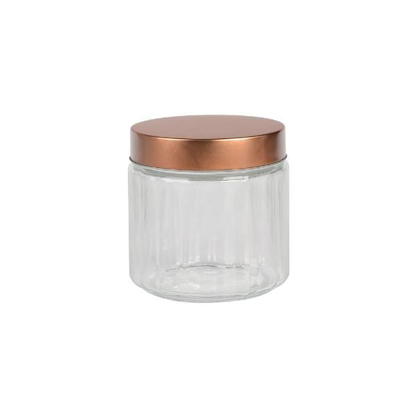 Porta Mantimento Redondo Em Vidro Dynasty 880ml Cobre 27171