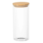 Porta Mantimento Vidro Borrossilicato Tampa Bambu 1 8 L - Dyn