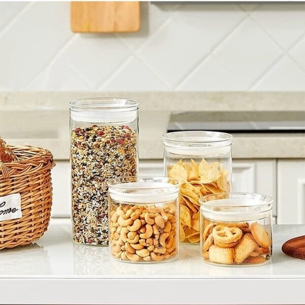 Porta Mantimentos De Vidro Borossilicato Com Tampa Hermética