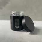 Porta mantimentos de vidro e metal preto com visor 700ml