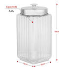 Porta-mantimentos Em Vidro Com Tampa De Metal Lyor 1 6 Litros