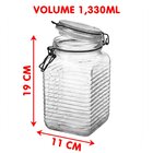 Porta Mantimentos Potes Herméticos Vidro De 1,330ml Kit 4pçs