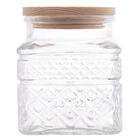 Porta Mantimentos Wolff De Vidro Com Tampa Em Madeira 600ml