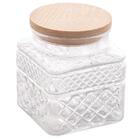 Porta Mantimentos Wolff De Vidro Com Tampa Em Madeira 600ml