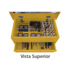 Porta Maquiagem Caixa Organizadora Com Espelho Amarelo Laca