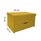 Porta Maquiagem Caixa Organizadora Com Espelho Amarelo Laca