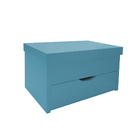 Porta Maquiagem Caixa Organizadora Com Espelho Azul Laca