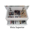 Porta Maquiagem Caixa Organizadora com Espelho Branco Laca