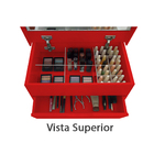 Porta Maquiagem Caixa Organizadora Com Espelho Vermelho Laca