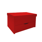 Porta Maquiagem Caixa Organizadora Com Espelho Vermelho Laca