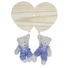 Porta Maternidade Bexigas Com Ursinhos Gêmeos