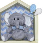 Porta Maternidade Casinha Elefante Menino Crochê