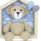 Porta Maternidade Casinha Ursinho Crochê