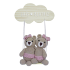 Porta Maternidade Nuvem Balança Ursinhas Gêmeas Crochê