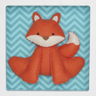 Porta Maternidade Quadro Acrílico Raposa Turquesa