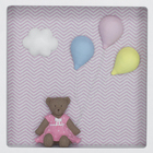 Porta Maternidade Quadro Acrílico Ursinha Com Bexiga