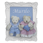 Porta Maternidade Quadro Família Urso Com Bebê Menino