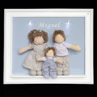 Porta Maternidade Quadro Luz De Led Família Com Bebê Menino