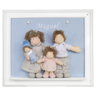 Porta Maternidade Quadro Luz De Led Família Irmã Com Bebê