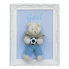 Porta Maternidade Quadro Urso Bege Roupa De Crochê E Bola